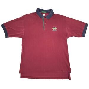 Vintage Hard Rock Cafe Polo Shirt Washington DC Large USA Made 90s